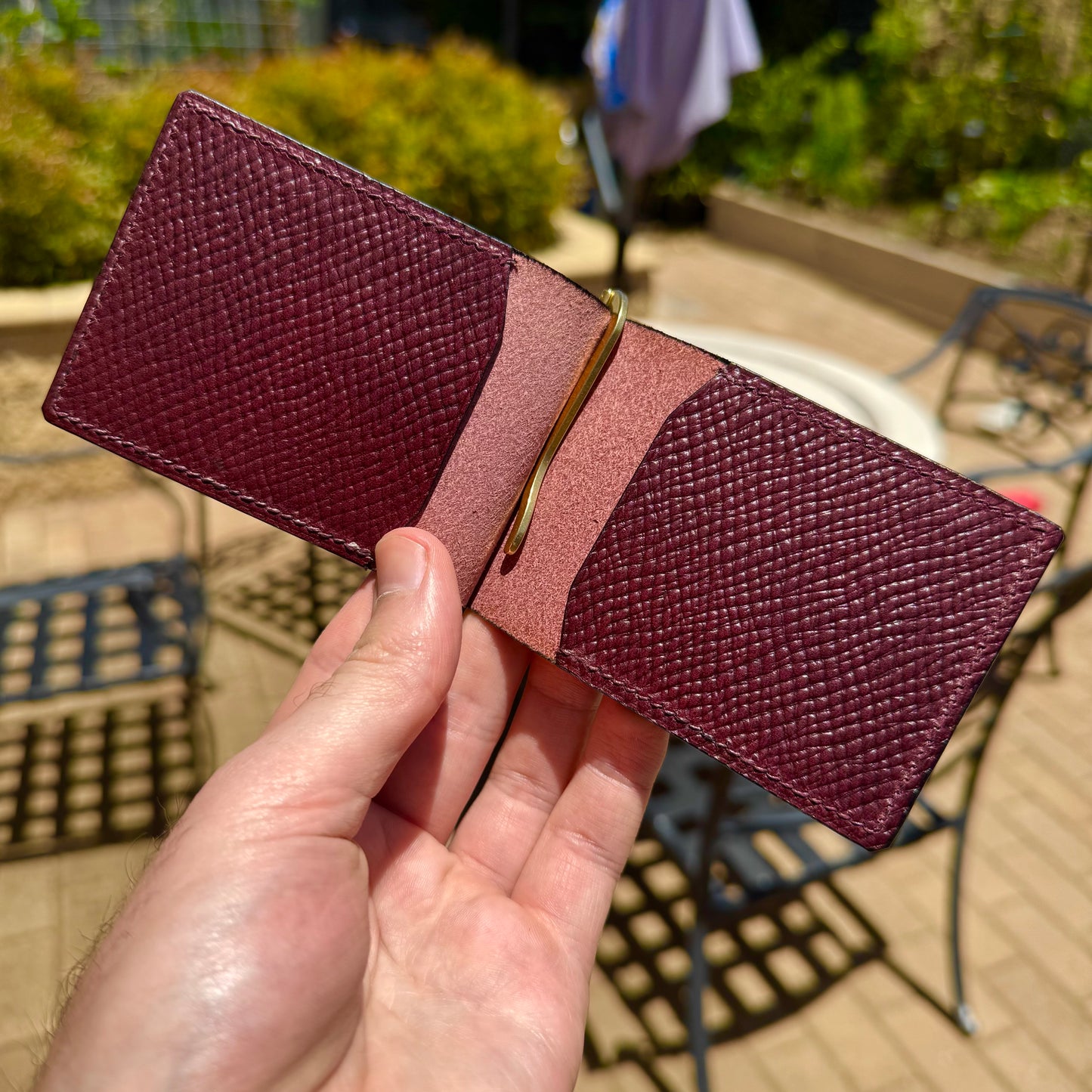 Florence Money Clip - Purple Hatch